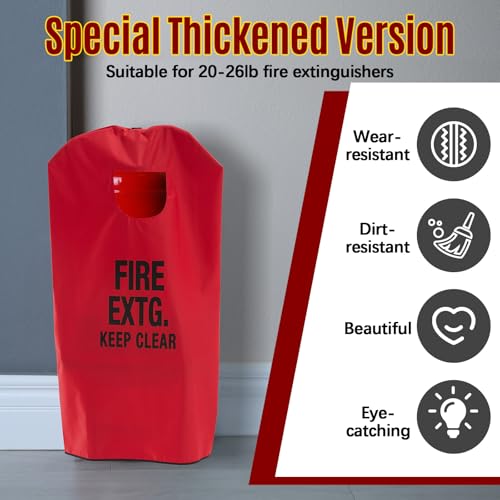 Image of Amylove 4 Pcs Fire Extinguisher Cover 20-26 lb Heavy Duty Thickened Fire Protective Sleeve from Scuffs and Scratches Accessories 18 inch W x 35 inch L