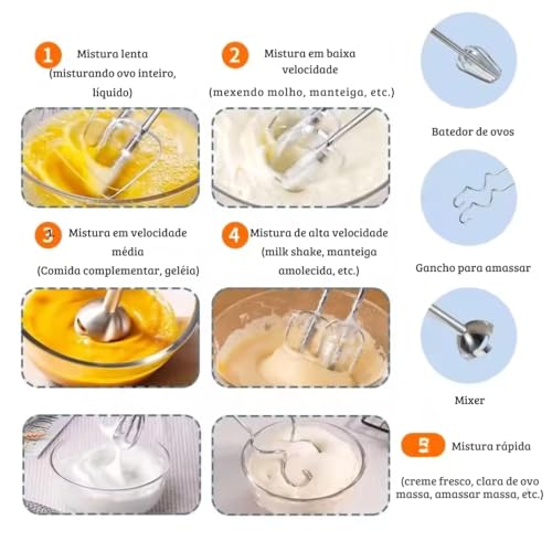 Mixer Multifuncional Batedeira De Mão Elétrica 800W 4 Em 1 Misturador Batedor 110V