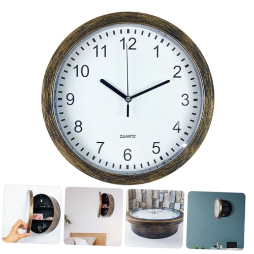 Horloge murale ronde silencieuse GALPADA pendule décorative avec rangement salon
