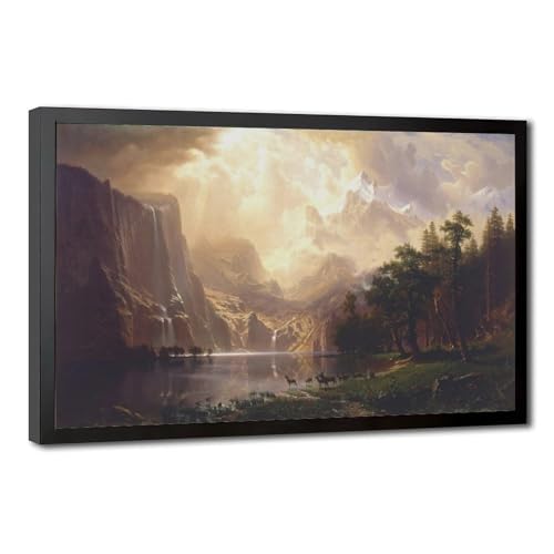 Tableau Among The Sierra Nevada Mountains d'Albert Bierstadt sous cadre 20x30 cm pour salon