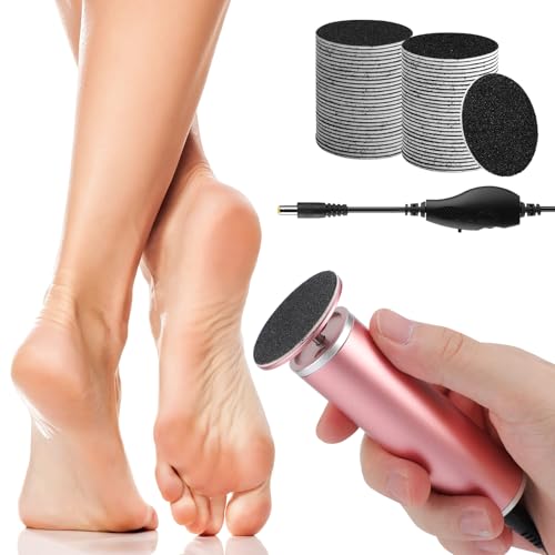 Electric Foot File Callus Remover, Professional Electric Foot Sander Pedicure Tools with 60 Sandpaper Discs, Hard Skin Remover for Dry Dead Skin Cracked Heels Calluses
