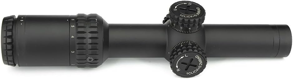 30mm Tube Diameter SPS6X 1-6X24mm LPVO Scope，Red 11-Speed Fiber Differentiation Silk Illuminated Optic Reticle，Adjustable Rotating 11-Speed Sight，IPX 7 Rating/Nitrogen Filled，Multi Coating Lens