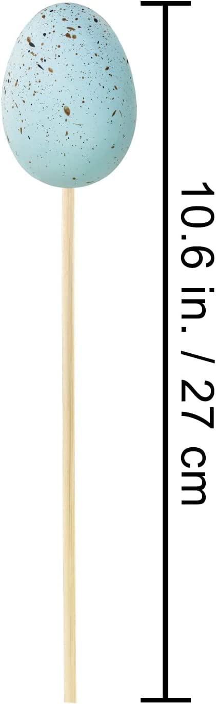 12 Pcs Easter Picks Faux Foam Easter Egg Picks Decorative Pastel Speckled Easter Egg Stems 10.6