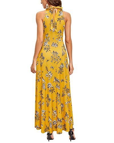 Image of STYLEWORD Women's Summer Floral Halter Maxi Dress Vacation Semi Formal 2026