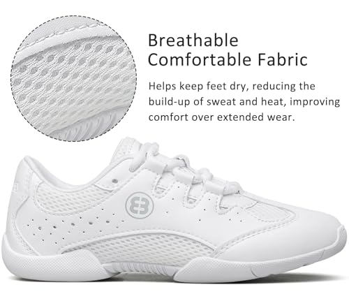 Girls White Cheerleading Shoes Youth Lightweight Competition Cheer Sneakers Kids Breathable Dance Shoes2