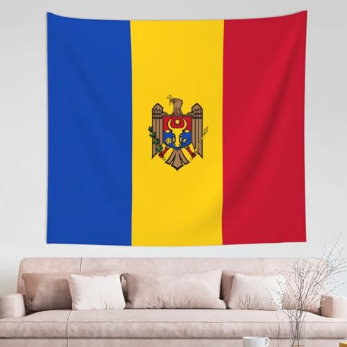 Tapisserie drapeau Moldavie TYUMH 152x130cm grand format souple pour salon et chambre