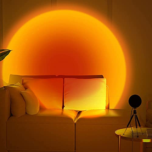 Image of Sunset LED Light 360 Rotation, Rainbow Projection Lamp,16 Color Changing with Remote Control, USB Charging, Romantic Visual Night Decorative, Perfect for Photography, Children, Couple's Room