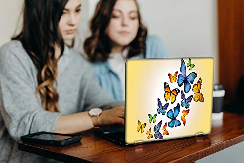 Image of Galaxsia Colourful Butterflies Vinyl Laptop Skin /Sticker /Cover /Decal Compatible for Any 17 to 17.3 Inches Laptop (Hp /Dell /Sony /Acer /Lenovo /Asus. Etc) Or Notebook.
