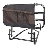 Stander EZ Adjust Bed Rail, Adjustable Senior Bed Rail and Bed Assist Grab Bar for Elderly Adults with Organizer Pouch