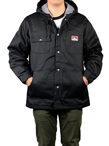 Ben Davis Down Hooded Jacket With Front Snap (X-Large) Black #TOP6