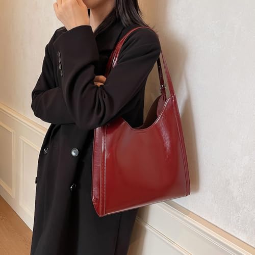 Image of YFGBCX Leather Hobo Bags for Women, Vegan Leather Tote Bag Slouchy Shoulder Bag Bucket Bag Can Stand Upright