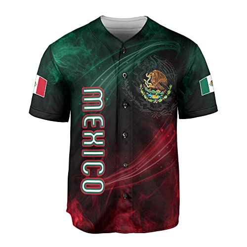 Camiseta personalizada de béisbol Mexico para hombres miniatura 4