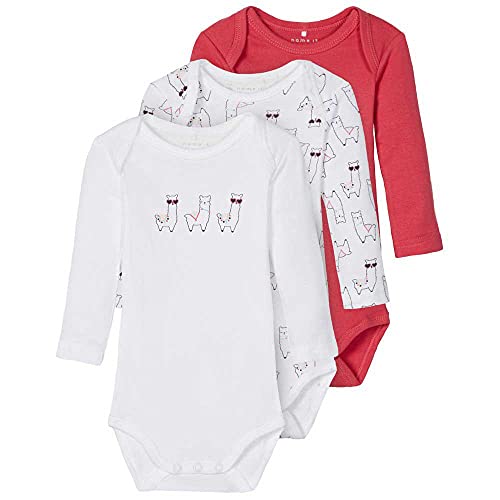 NAME IT Mädchen Langarm Body Set aus Bio-Baumwolle Claret Red 86