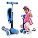 AOODIL Monopattino 2-in-1 per Bambini, Scooter a 3 Ruote con Sedile Pieghevole/Rimovibile Ruote Luminose Regolabili in Altezza per Bambini e Ragazzi dai 2 ai 12 Anni