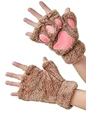 OTPEH Cat Paws Gloves Fingerless Bear Furry Paw Cute Hand Paw Gear Cosplay Costume Accessories