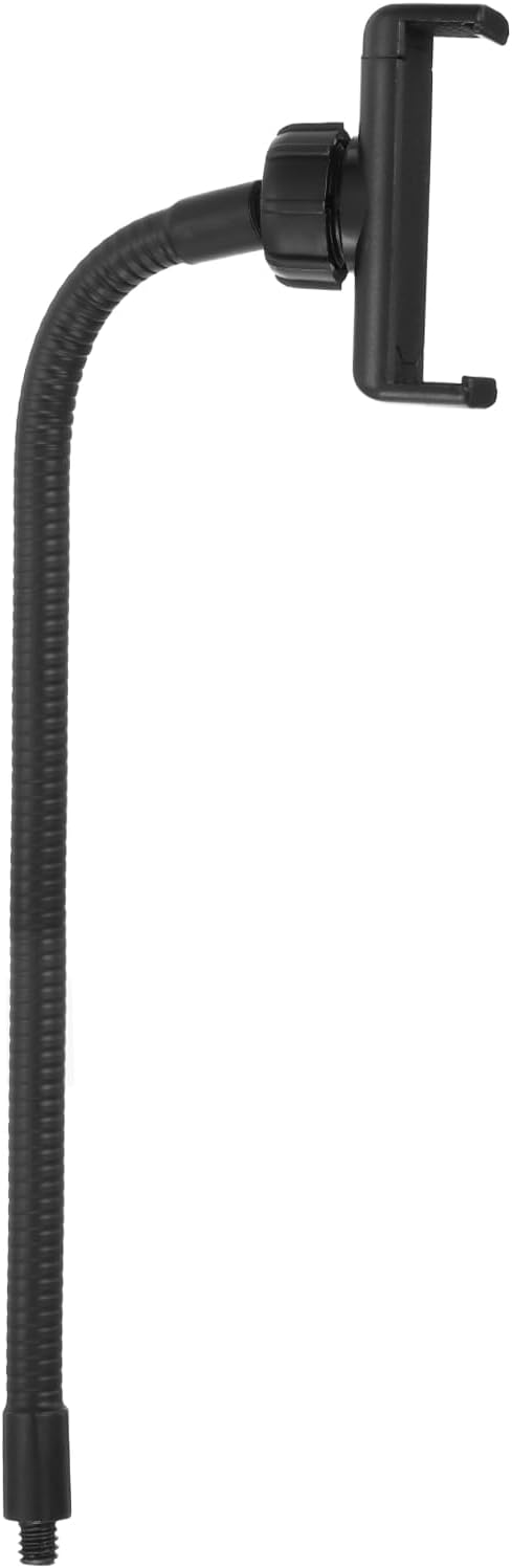 PATIKIL 11.8" Flexible Adjustable Gooseneck with Phone Clip, 1/4" Male Threaded Gooseneck Arm for Most Holder Threaded Adapter, Black