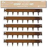 CORE EDGE Heavy Duty Lawn Edging | Flexible Decorative Steel Edging Garden Border Edging Lawn Edging Strip Garden Border with a 100mm face height (Corten)