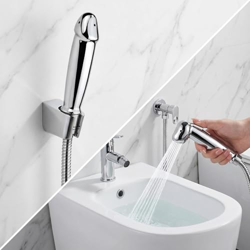 Image of Aluminum Shower Cleaner Enema Douche System,Handheld Water Shower Nozzle Anal Rinse Vaginal Cleaning Kit for Men and Women + Velvet Carry Bag