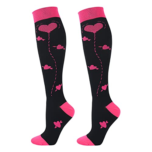 Image of Junely Compression Socks for Women Knee High Festival for Running Athletic Nurses Pregnant Women Work Support Travel Flight