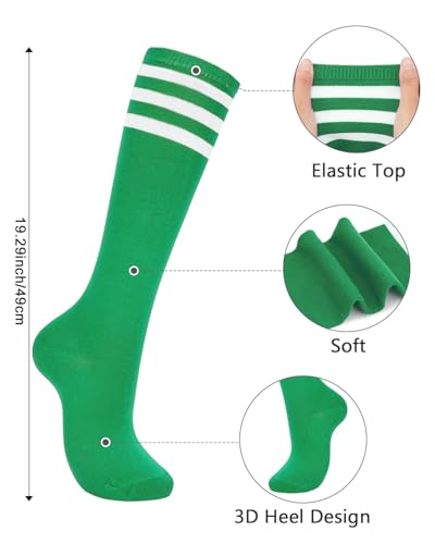 Image of Century Star Knee High Socks for Women Long Tube Socks with Stripes | Soft, Skin Friendly And Stretchy, Vibrant Colors Perfect For Daily Wear, Sports, Halloween And Christmas