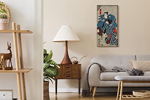 Horloge sur Toile Asiatique 30x60cm Silencieuse pour Salon Zen - 4