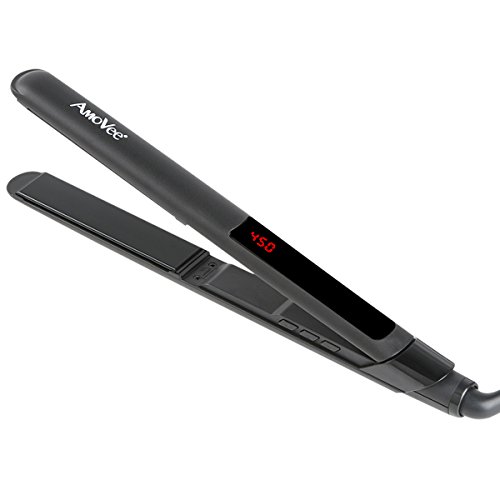 Plancha para el cabello AmoVee® Pro LED Digital con placas de cerámica y turmalina, voltaje dual 110V-220V, control de temperatura digital miniatura 2
