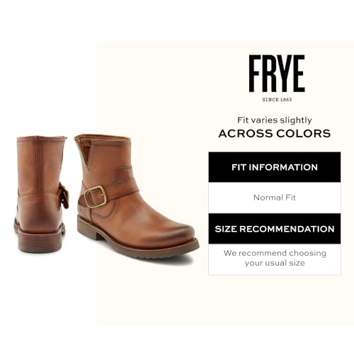 Image of Frye 5 inch Veronica Booties for Women - Full-Grain Brush-Off Leather with Antique Metal Hardware and Rubber Outsole, Genuine Stitch Welt Construction
