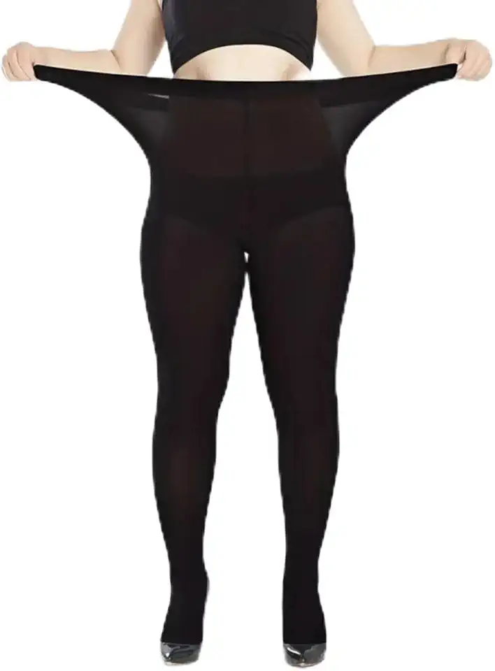 Meia-calça plus size 80D de alta elasticidade moderna com textura de veludo macio, menos de 90 kg
