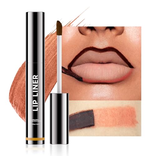 OETUIOW Lip Stain, Lip Liner Stain, Peel Off Lip Liner Tattoo, Long Lasting Lip Stain Waterproof for Women Girls All Skin Types, Transfer-Proof & Natural (Nude)