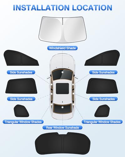 Image of Canvcle Sunshades for Mazda CX-50 2023-2025 2026 CX50 Accessories Windshield Sun Shade Side Rear Window Shade Cover Sun Visor Shield Privacy Protection for Camping Keep Vehicle Cool Black 8PCS