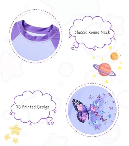 Image of Vogseek 4-10T Girls Rashguard 2 Pieces Long Sleeve Swimsuit Swimwear with Shorts