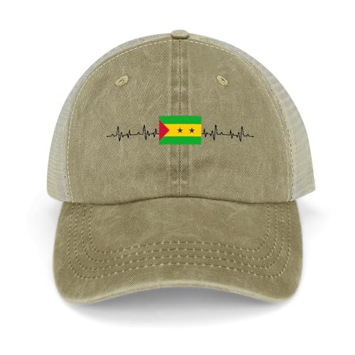 Yelolyio Casquette de baseball Sao Tomé-et-Principe avec motif drapeau de Sao Tomé et Principe - Casquette de baseball réglable en denim uni réglable pour homme et femme - Casquette de sport de plein