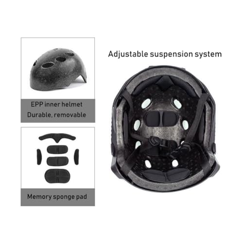 PJ Tactical Paintball Airsoft Helm Fast Militärhelm mit NVG-Halterung und seitlicher Führungsschiene