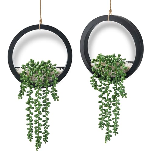 Der Rose 2 Pack Fake Plants Hanging Artificial Succulents Plants