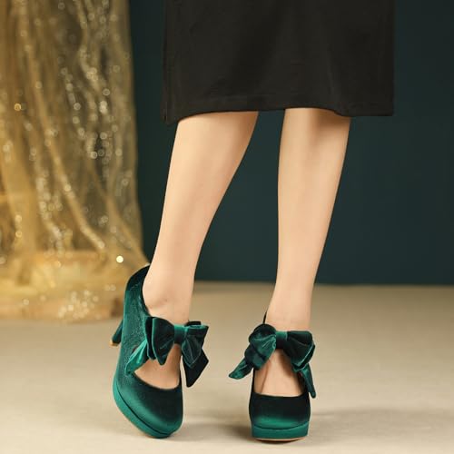 Image of Mostrin Fashion Vintage Womens Small Bowtie Platform Pumps Ladies Sexy High Heeled Shoes