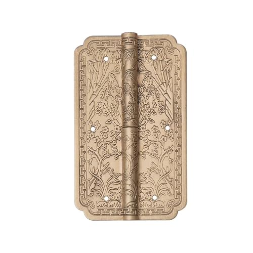 Removable Hinge Vintage Brass Surface Mounted Antique PatternHardware 1Pcs(Right gold color)