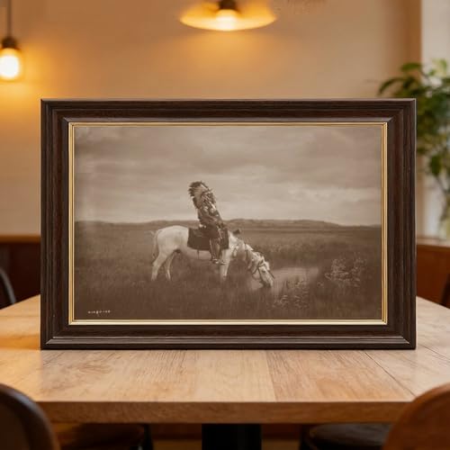 Cadre à suspendre Edward Curtis Chief Red Hawk déco murale anti-reflets - 6
