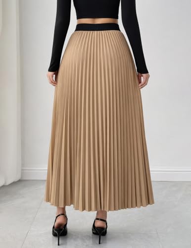 Image of ZWERLON | Women Accordian Pleat Maxi Flared Skirt