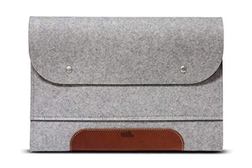 Housse MacBook Pro 16 anti-rayures Pack & Smooch Corriedale gris en cuir