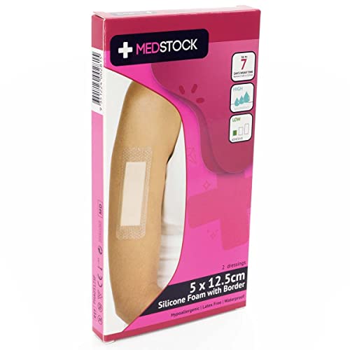 MEDSTOCK Silicone Foam with Border Multipack - 5cm x 12.5cm - 2pcs