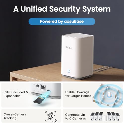 Image of aosu SolarCam D1 Max 2-Cam Kit, 4K Solar Security Cameras Outdoor Wireless, 360 Pan & Tilt Coverage, Auto Tracking, Color Night Vision, No Subscription Required, Local Storage up to 1TB