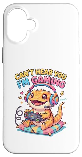 Bearded dragons Gamer, Gaming Can't Hear You I'm Gaming �X�}�z�P�[�X iPhone 16 Plus �p