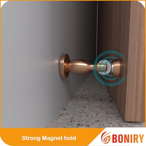 Image of Boniry Premium Magnetic Door Stopper | Durable, Stylish & Rustproof | Protects Doors | Strong Hold, Easy Installation | Perfect for Home & Office Use (2, Rose Gold)