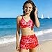 Girl Swimsuits 3 Piece Bathing Suit Fashion Criss Cross Bikini Set Summer Beach Teen Girls Swimwear with Skirts Red Girls 2 Piece Swimsuit