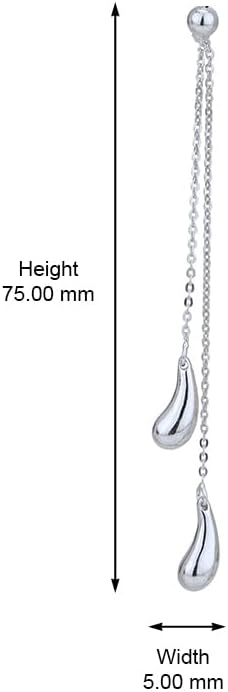 Vanbelle Sterling Silver Jewelry - Rhodium Plated with 925 Stamp - Minimalist Adjustable Tear-Drop Pendant Necklace for Women - 16.5 Inches long + 2 Inches Extender - Image 3