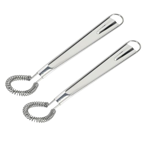 2 Pieces Egg Beater, Stainless Steel Mini Egg Whisk, Spring Coil Whisk, Handheld Milk Frother Foamer Sauce Stirrer Blender Coffee Mixer