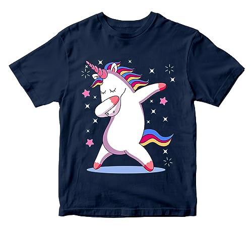 Image of Girls Cool Cute Dabbing Unicorn 100% Cotton Unisex Kids T-Shirt
