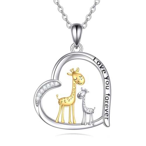 Collier girafes, le cadeau en argent parfait pour célébrer l'anniversaire d'une fille