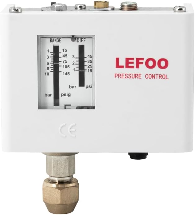 LF5510 Adjustable HVAC Pressure Control/Steam Boiler Pressure Switch/Single Refrigeration/Air Water Pump Compressor Pressure Switch 14.5psi~145psi