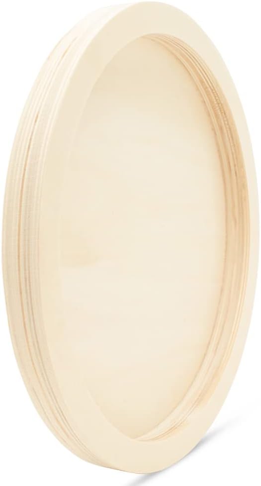 Circle Wood Panel 12-1/8 inch Diameter, Pack of 5 Round Canvas Boards, Unfinished Wooden Trays for Crafts & Painting, by Woodpeckers